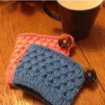 Diagonal Knot Mug Cozy knitted by Andrea L.