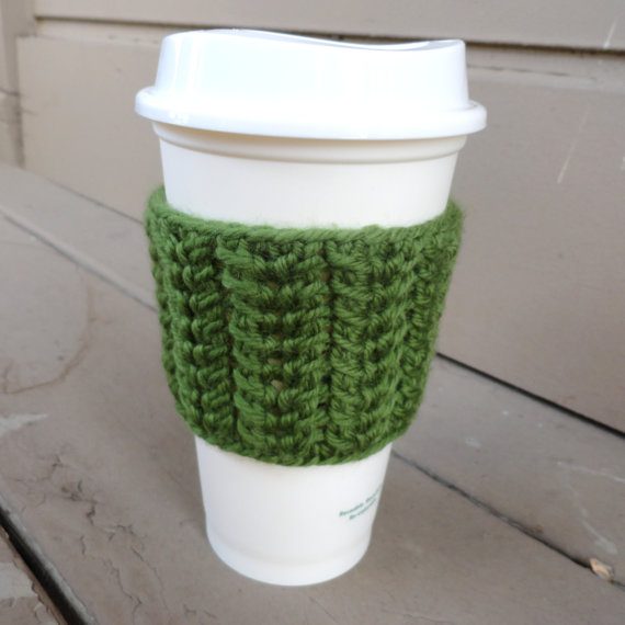Spine Stitch Coffee Cup Sleeve green