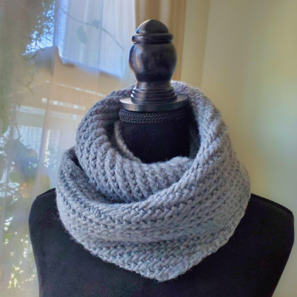 Half Woven Herringbone Infinity Scarf