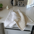 Knitted Kitchen Towels on the counter