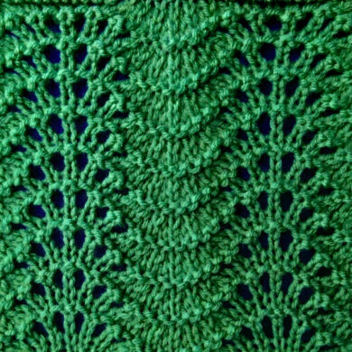 Feather and Fan Stitch – in the round