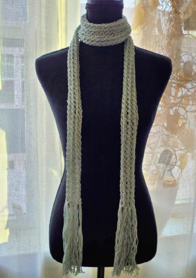 Skinny Lace Scarf Revisited double wrap